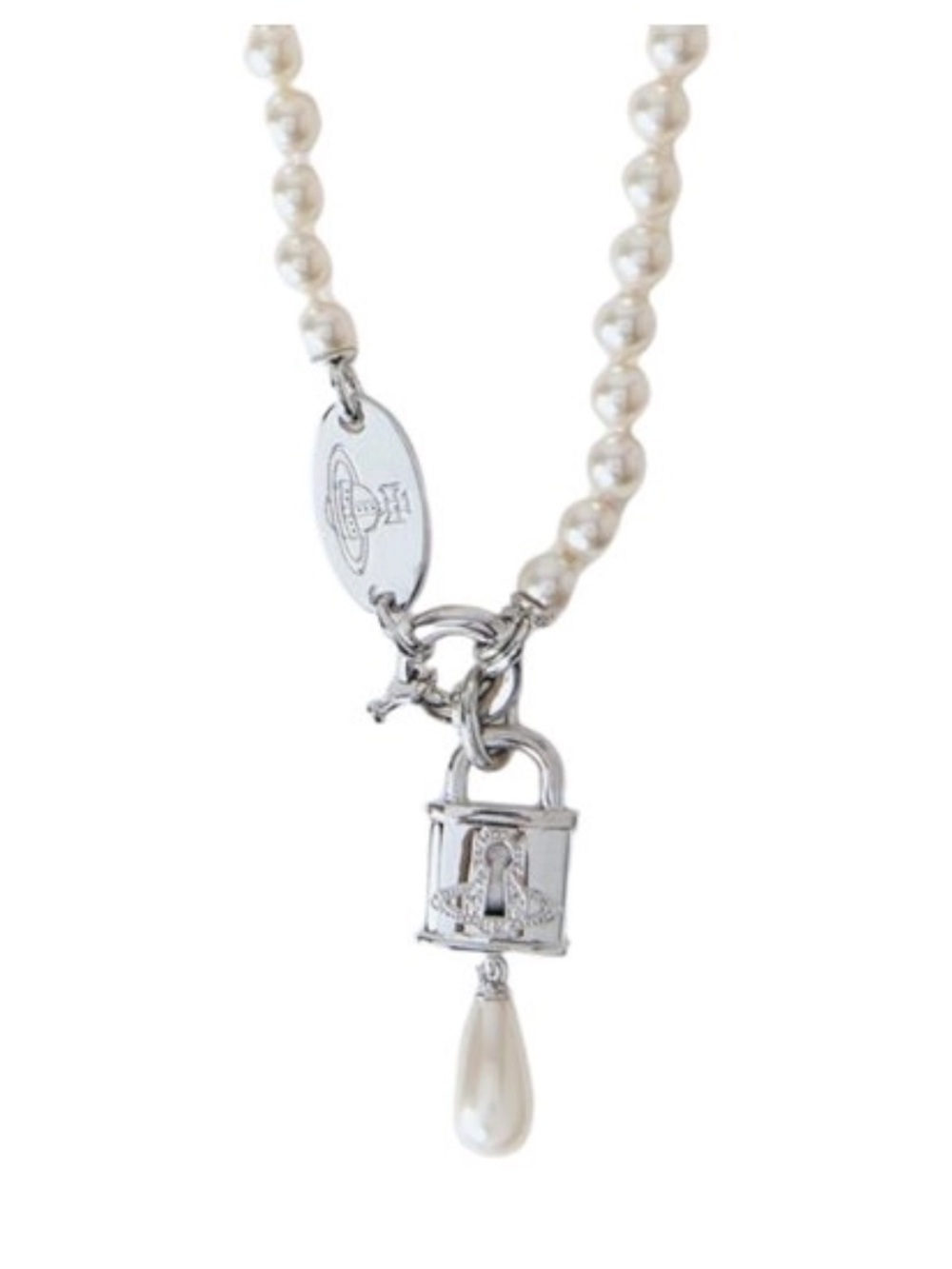 VIVIENNE WESTWOOD Celestia Orb locket pearl necklace